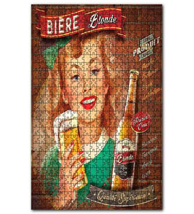 Cakapuzzle Blonde Bira Afişi Görseli Puzzle Yapboz MDF (Ahşap) (1000 Parça)