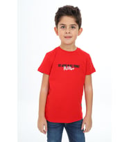 Toontoy Erkek Çocuk Positive  Baskılı Tişört (Kırmızı)