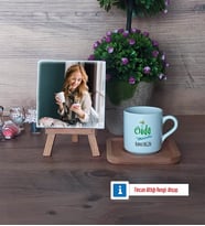Gıda Mühendisi Fotoğraflı Dekoratif Taş, Ahşap Altlıklı Türk Kahvesi Fincanı Hediye (Model 1)