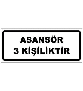 ASANSÖR YAZILI UYARI LEVHASI (Beyaz)