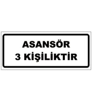 ASANSÖR YAZILI UYARI LEVHASI (Beyaz)