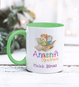 Kişiye Özel  Anasınıfı Öğretmeni Tasarımlı Kupa Bardak (Yeşil)