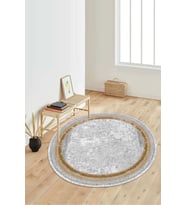 Dijital Baskılı Kaymaz Taban Yıkanabilir Yuvarlak Salon Halısı Koridor Halısı Paspas NDY-HY-1383 (Kahverengi)
