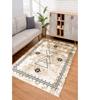 Dijital Kaymaz Taban Yıkanabilir Renkli Salon Halısı Mutfak Halısı Yolluk ND-SD-1030 (Kahverengi)