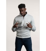 FBI Fermuarlı Dik Yaka 3 İplik İçi Şardonlu Slimfit Sweatshirt (Mint Yeşili)