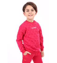 Toontoy Unisex Çocuk Nakışlı Sweatshirt (Fuşya)