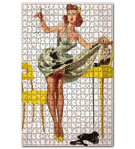 Cakapuzzle Asker Yolu Bekleyen Kadın Görseli Puzzle Yapboz MDF (Ahşap) (255 Parça)