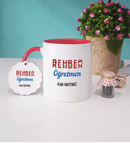 Rehber Öğretmeni Kupa Bardak ve Anahtarlık (Kırmızı)