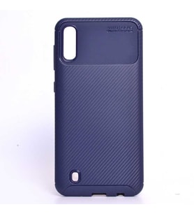 Samsung Galaxy M10 Kılıf Karbon Silikon Case (Lacivert)