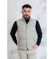 SİR SLİMFİT ÇITÇITLI  ŞİŞME ERKEK YELEK (Gri)