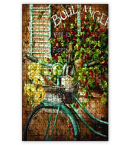 Cakapuzzle Fırın Önünde Bisiklet Sepet Şarap Çiçek Puzzle Yapboz MDF (Ahşap) (255 Parça)