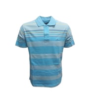 Mcl M22068 Erkek Polo Yaka Kısa Kol Çizgili Penye T-shirt - Kahverengi (Turkuaz)