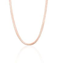 ENCİLİ SİLVER 925 Ayar Gümüş İtalyan Ezme Model Kadın Kolye 3,3 mm (Rose)