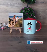 En Cool Baba Fotoğraflı Dekoratif Taş, Kupa Bardak Beyaz Hediye Babaya Hediye (Model 2)