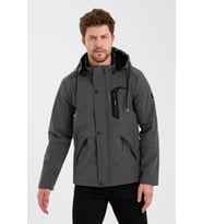 Su ve rüzgar geçirmez içi kürklü softshell erkek mont (Gri)