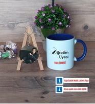 Öğretim Üyesi Kupa Bardak Beyaz ve Fotoğraflı Ahşap Anahtarlık Hediye Öğretmenler Günü Hediyesi (Model 3)