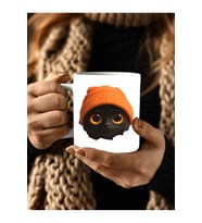 Bereli Kedi Çatlak Duvar Temalı 3 Boyutlu Tasarım Seramik Kupa Mug - Hediyelik Kupa (02)