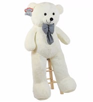 Pababo 130 Cm Papyonlu Büyük  Ayıcık (%100 Yerli) (Krem)