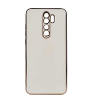 Xiaomi Redmi Note 8 Pro Kılıf Kenarları Gold Kamera Korumalı Renkli Pastel Silikon Açık Yeşil BARK (Beyaz)