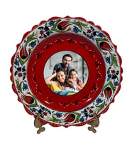 Kişiye özel Resim baskılı Çini Tabak (Kırmızı)