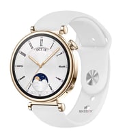 Sneezy Huawei Watch GT4 41mm İle Uyumlu 18mm PureLux Soft Silikon Kordon (Beyaz)