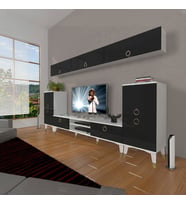 Decoraktiv Eko 9 Mdf Dvd Gold Tv Ünitesi Tv Sehpası (Siyah - Beyaz)
