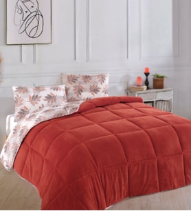 Formeya Tek Kişilik Lüx Wellsoft Yorgan Çift Taraflı Yastık Kılıflı 155x215 cm Yorgan (Turuncu)