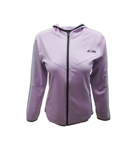 Adidas A0778 Kadın Dalgıç Kolu Şeritli Tam Fermuarlı Sweatshirt (Mor)