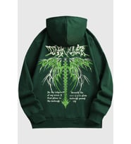 Dark Baskılı Oversize Sweatshirt (Yeşil)