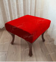 Ayak Ucu Kapı Önü Antre Düz Bench Puf Ceviz Ayak (Kırmızı)