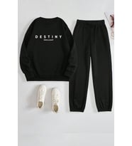 Unisex Destiny Baskılı Eşofman Takımı (A.Siyah)