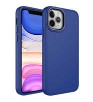 iPhone 12 Pro Max Kılıf Luna Dışı Soft Yumuşak İçi Kadife Kılıf (Lacivert)