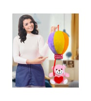 OYUNCAK AYICI RENGARENK UÇAN BALONLU AYICIK (%100) YERLİ (Pembe)