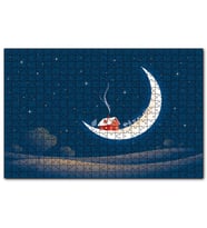 Cakapuzzle  Ay İçinde Ev İllüstrasyon  Puzzle Yapboz MDF (Ahşap) (1000 Parça)