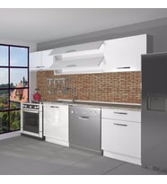 Decoraktiv Elite 220 MDF Hazır Mutfak Dolabı - Tezgah Dahil - Parlak Beyaz (Beyaz)