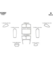 Meriç® Hyundai Santa Fe Ön Torpido Kaplama Maun 9 Parça 2002-2006 (Alüminyum)