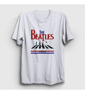 Presmono Unisex Sarı Walk V2 The Beatles T-Shirt 294277tt (Beyaz)