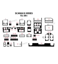 Meriç® Scania R Ön Torpido Kaplama Maun 54 Parça 2009-› (Piano Black)