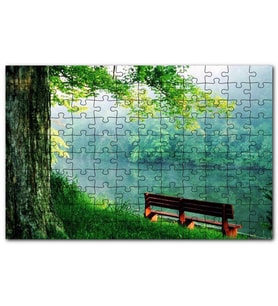 Cakapuzzle Sisli Ormandaki Nehir ve Boş Bank Puzzle Yapboz MDF (Ahşap) (500 Parça)