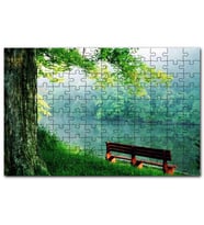 Cakapuzzle Sisli Ormandaki Nehir ve Boş Bank Puzzle Yapboz MDF (Ahşap) (500 Parça)