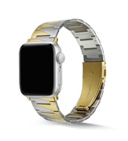 Apple Watch Ultra 49mm Kordon KRD-48 Metal Kordon (Gümüş - Altın)