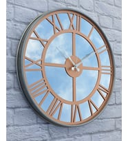 Markakanvas Metal Kasa AYNALI Duvar Saati  ( Çap 50 cm -Çap 80 cm ) (Bakır)