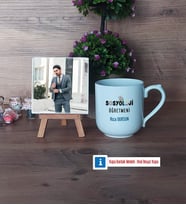 Sosyoloji Öğretmeni Fotoğraflı Dekoratif Taş, Kupa Bardak Beyaz Hediye Öğretmenler Günü Hediyesi (Model 5)