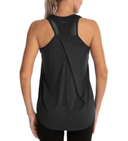 Ghassy Co. Kadın Cross Üst Sırt File Detaylı Antrenman Yoga Spor Atlet Tank Tops 1783 (Siyah)