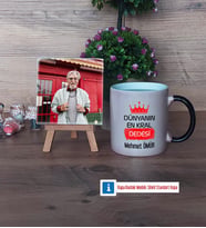 Dedeye Hediye Fotoğraflı Dekoratif Taş, Kupa Bardak Beyaz HediyeDedeye Babalar Günü Hediyesi (Model 9)