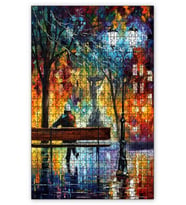 Cakapuzzle Bankta Yalnız Yağlıboya Puzzle Yapboz MDF (Ahşap) (1000 Parça)