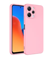 Xiaomi Redmi 12 Kılıf Kamera Korumalı iÇi Süet Dokulu Lansman Tipi Silikon (Pembe)