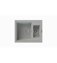 POLEX Cristalüx Granit Eviye P-04 1,5 Gözlü Tezgah Altı Ve Tezgah Üstü Kare Mutfak Evyesi 59,5x49cm (Gri)