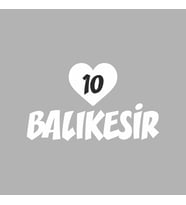 Kalpli 10 Balıkesir Araba Sticker siyah 20x15 CM (Beyaz)