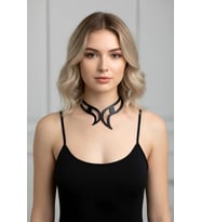 Deri Choker, Göz Detaylı Choker Kolye